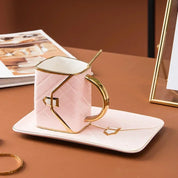 Conjunto Criativo Caneca Formato Bolsa em Porcelana 3pcs