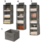 Organizador de Roupas para Guarda-Roupa com Divisórias, Bolsa de Tecido Dobrável e Lavável