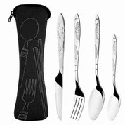 Kit Talheres Desenhado em Metal 4 Pcs