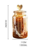 Garrafa De Armazenamento De Vidro Com Tampa, Recipiente Transparente Em Forma De Coração, Frasco De Armazenamento De Feijão De Café, Recipiente De Cozinha, Grande Capacidade, Âmbar