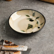 Folha criativa Rodada Prato De Jantar Conjunto, Retro Início Ramen Bowl, Luxo Restaurante Deliciosos Pratos, Placas De Cerâmica, Louça Requintada