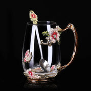 Caneca Flores Esmaltada de Vidro 5 Modelos