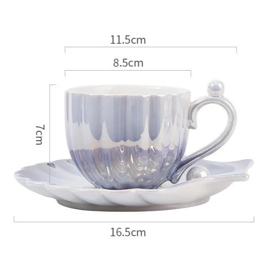 Conjunto Pérola Xícara e Pires - Elegância e Sofisticação
