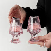 Taças de Cristal Rosa Estilo Francês - Individual ou 2pcs