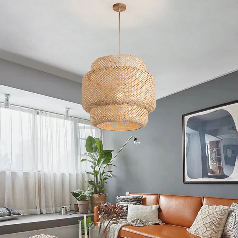 Lustre de Bambu Artesanal - Elegância Natural