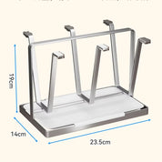 Rack de drenagem de copos com 6 espaços, material de aço inoxidável, suporte de copo, copo de vidro, rack de armazenamento, barra de cozinha, organizador de copos de mesa