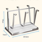 Rack de drenagem de copos com 6 espaços, material de aço inoxidável, suporte de copo, copo de vidro, rack de armazenamento, barra de cozinha, organizador de copos de mesa
