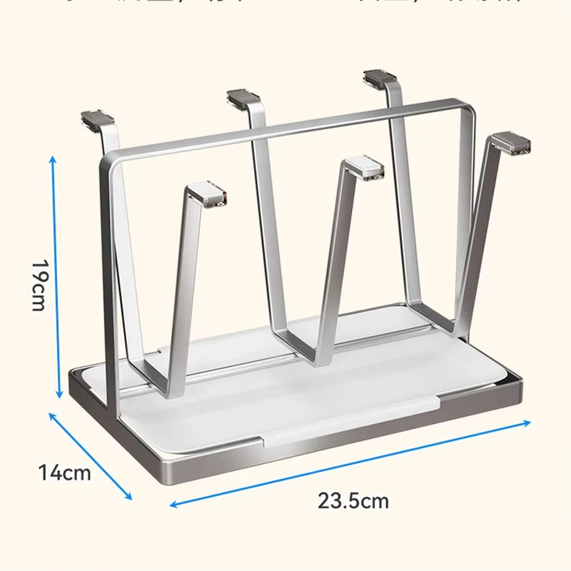 Rack de drenagem de copos com 6 espaços, material de aço inoxidável, suporte de copo, copo de vidro, rack de armazenamento, barra de cozinha, organizador de copos de mesa