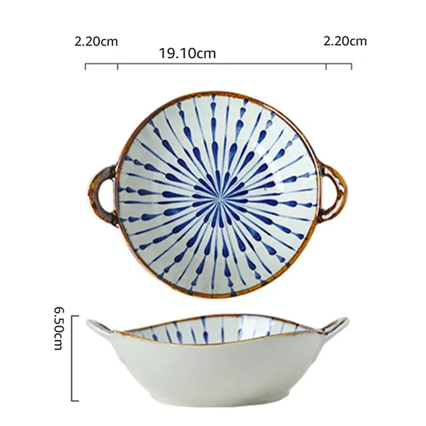 Tigela de Cerâmica com Alça para Sopas, Massas e Saladas Gourmet