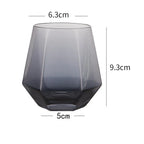 Copo Hexagonal de Vidro Colorido 320ml para Bebidas Nobres
