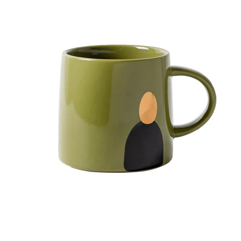 Chá de leite canecas de café drinkware melhor presente de aniversário estilo nórdico moderno e minimalista pintura abstrata escritório cerâmica xícara de café caneca