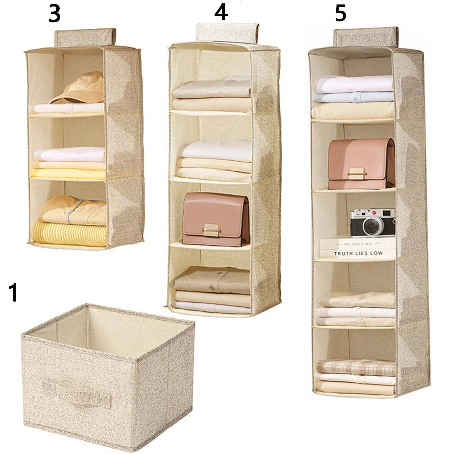 Organizador de Roupas para Guarda-Roupa com Divisórias, Bolsa de Tecido Dobrável e Lavável