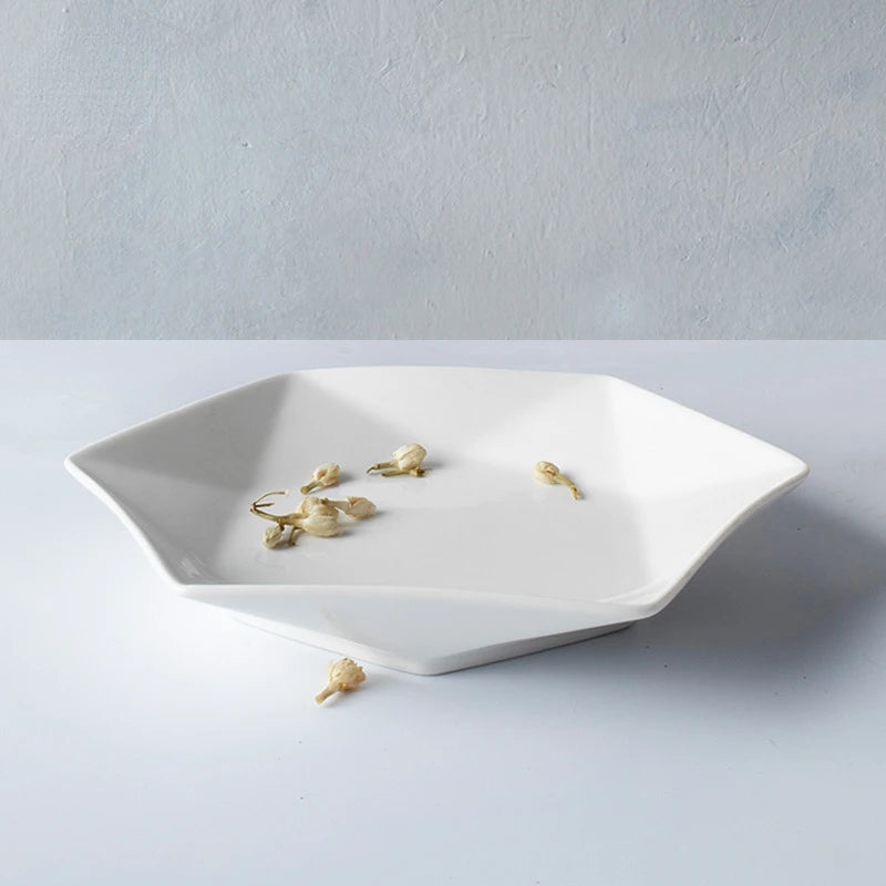Prato Delicatto Branco em Cerâmica