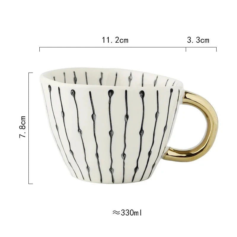 Caneca Geometric Pintada a Mão - 330ml