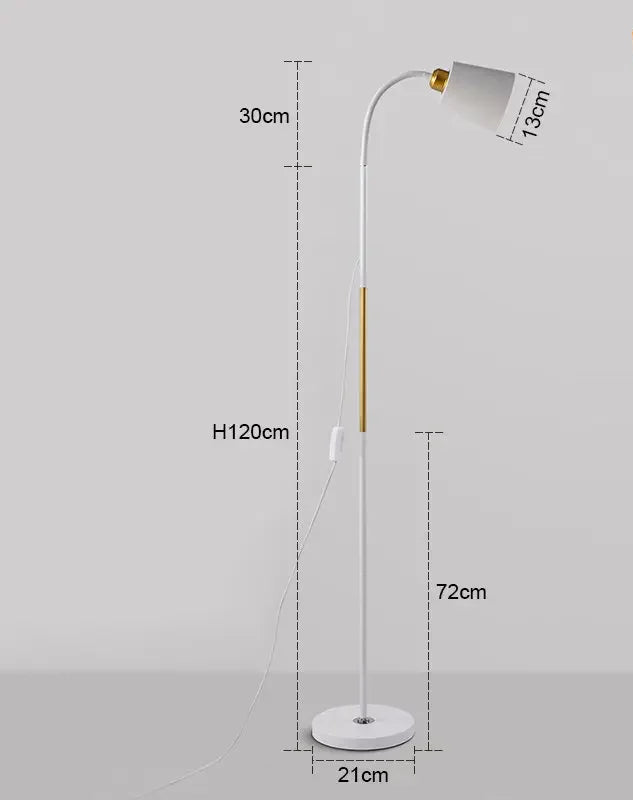 Ferro forjado ajustável LED Floor Lamp, Pé Lamp, Quarto, Estudo, Leitura, Cabeça, Cabeceira, Simples
