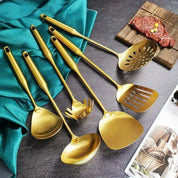 Utensílios Luxo de Cozinha em Inox Gold - 6 Modelos