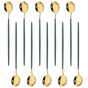 Kit Colheres de Aço Inox com Cabo Longo - 10pcs