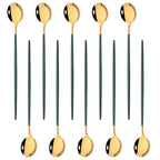 Kit Colheres de Aço Inox com Cabo Longo - 10pcs