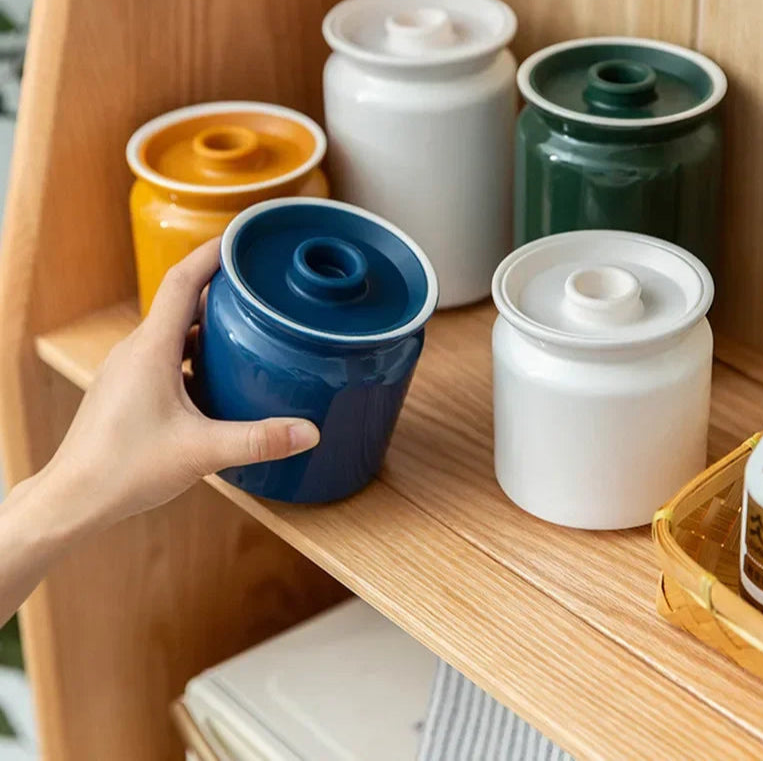 Frasco Hermético de Cerâmica Elegante para Armazenamento