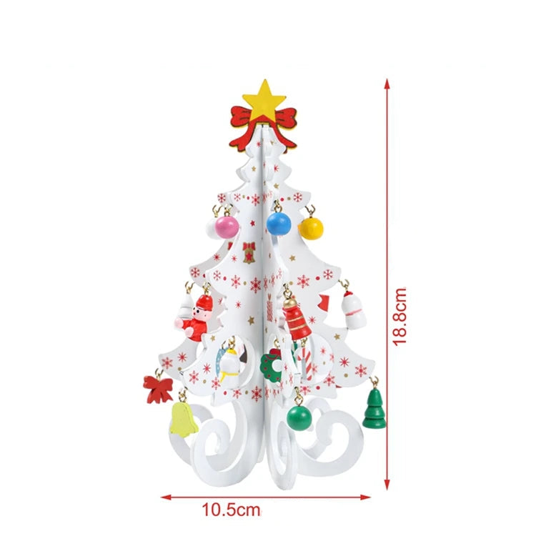 Ornamento de árvore de natal de madeira decoração de natal para casa 2025 pingente ornamento de natal Navidad Natal presente de ano novo 2026