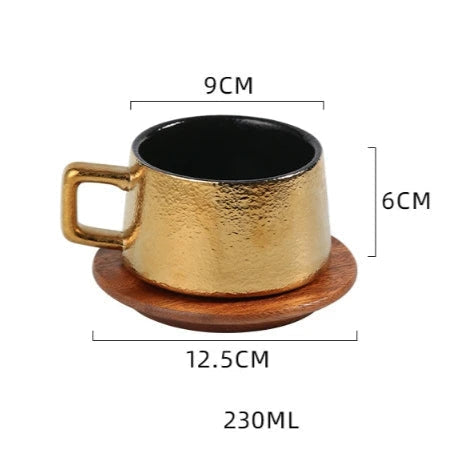 Conjunto Luxo Retrô Xícara e Pires - 230ml