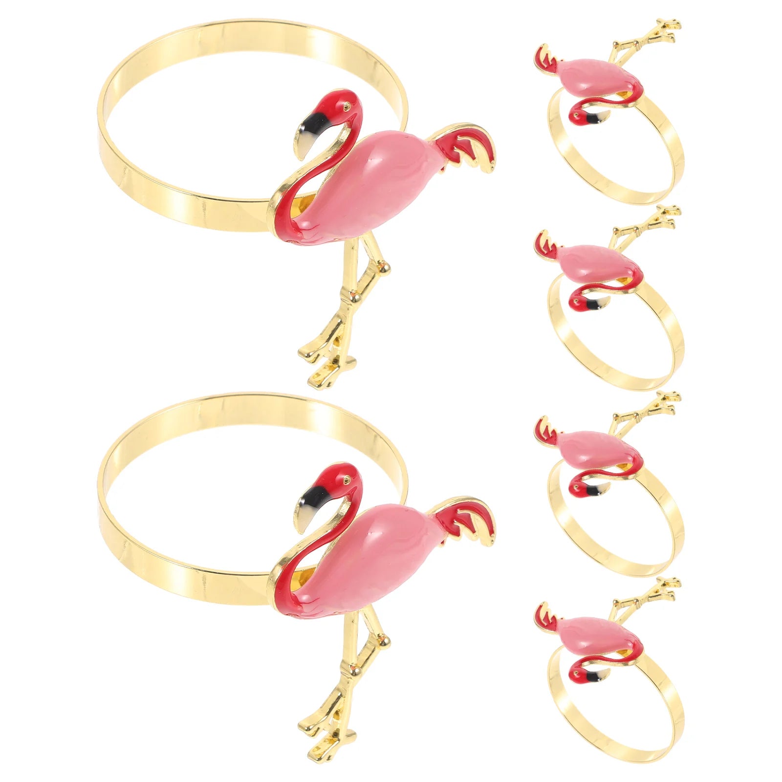 Anéis de Guardanapo Flamingo Luxuosos - 6 Peças