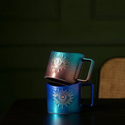 Criativo copo de café cerâmica gradiente em forma de óculos porcelana caneca escritório beber copo grande capacidade presente decoração para casa