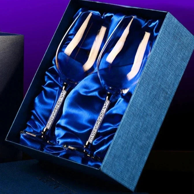 Taças de Vinho com Haste Prata 470ml