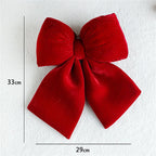 Decoração de arco de natal veludo vermelho arco nó enfeites pendurados diy árvores de natal pingente para decorações de festa em casa de férias