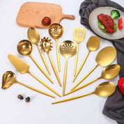 Conjunto de Utensílios de Luxo em Aço Inox - 2 ou 12 Peças