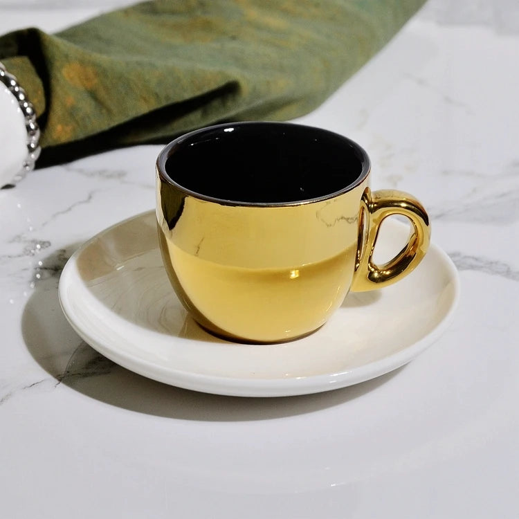 Conjunto Xícara para Café Estilo Europeu com Acabamento Luxuoso