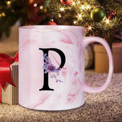 Caneca Floral Iniciais Letras - 320ml