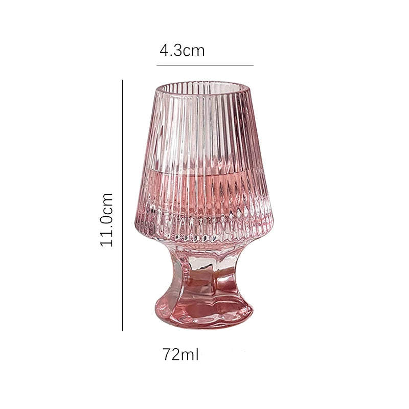 Taças de Cristal Rosa Estilo Francês - Individual ou 2pcs
