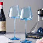 Taça de Cristal Azul Elegante 580ml de Luxo