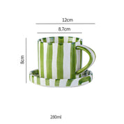 Conjunto de Cerâmica Listrado para Café e Chá