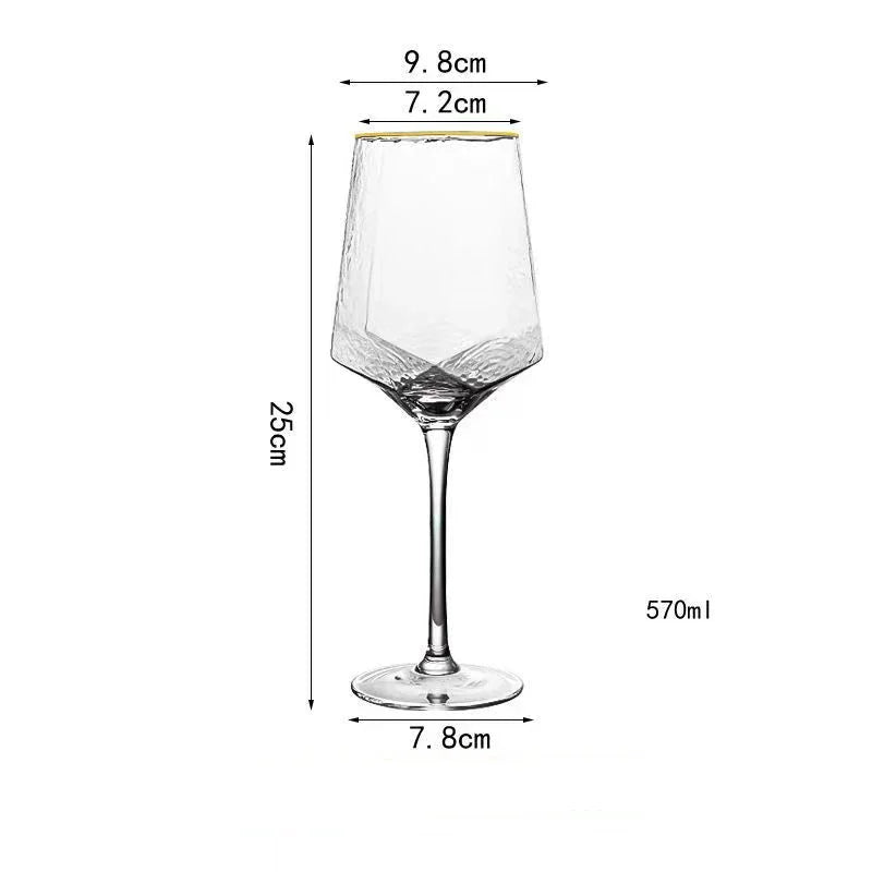 Copo de vidro de vinho tinto de diamante high-grade ins estilo copos de vidro de cristal vidros de vinho vintage vidros de vinho para beber champanhe