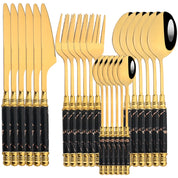 Jogo Talheres Dinamarquês Inox Cerâmica 24 Pcs
