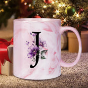 Caneca Floral Iniciais Letras - 320ml