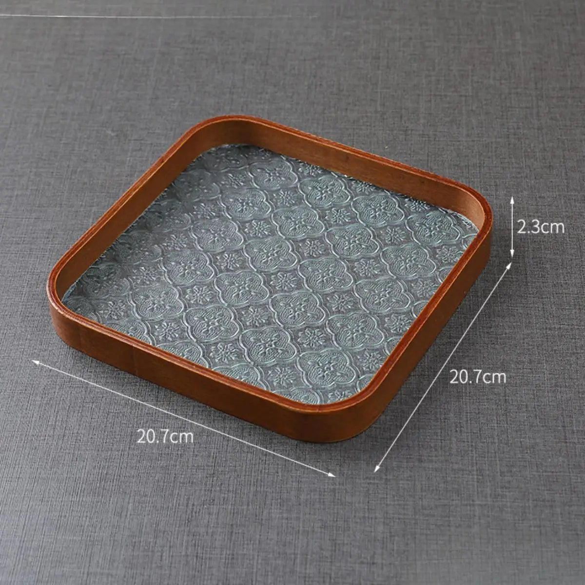 Bandeja de Vidro com Design Floral Begônia