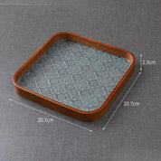 Bandeja de Vidro com Design Floral Begônia