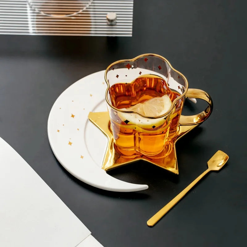 Caneca e Pires Formato Lua e Estrela 240ml
