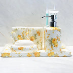 Acessórios de Banheiro em Cerâmica Floral Nórdica