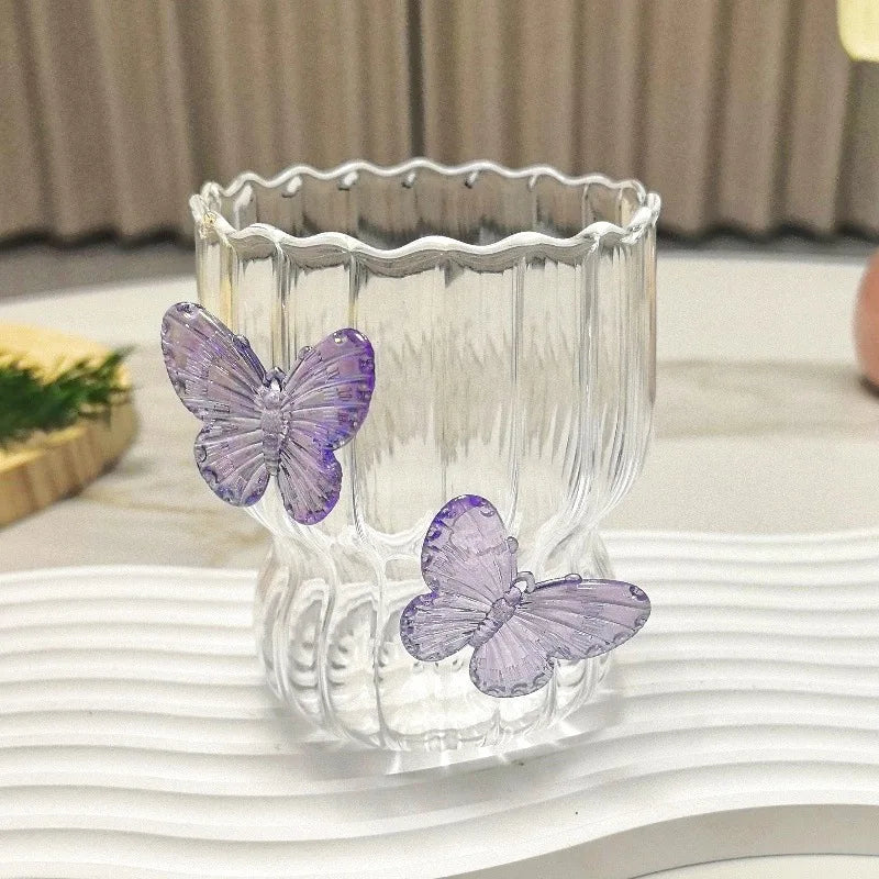 Copo de Vidro com Design de Borboleta 400ml