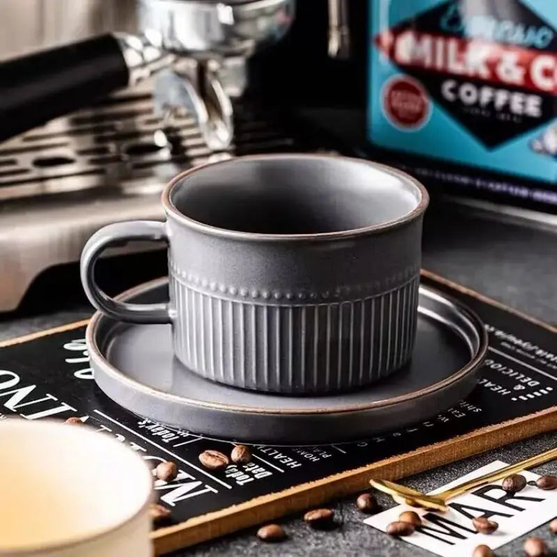 Conjunto Xícara de Cerâmica Nórdica para Café e Chá - 320ml