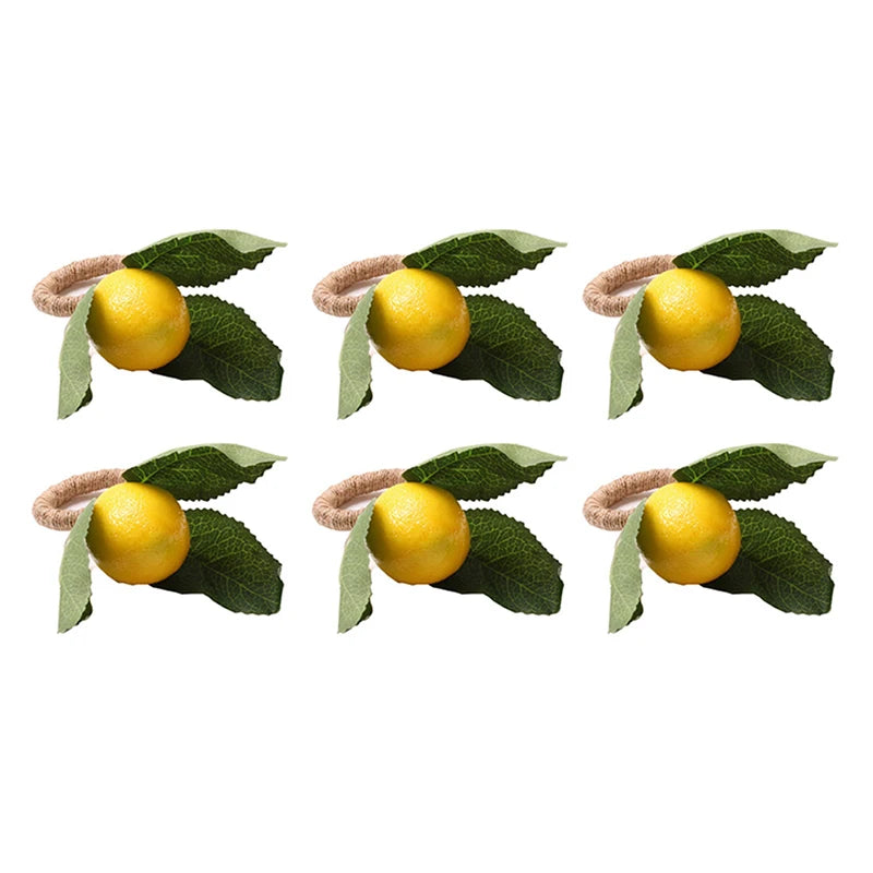 Jogo Anéis de Guardanapo Formato Limão 6 ou 12 Pcs
