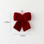 Decoração de arco de natal veludo vermelho arco nó enfeites pendurados diy árvores de natal pingente para decorações de festa em casa de férias