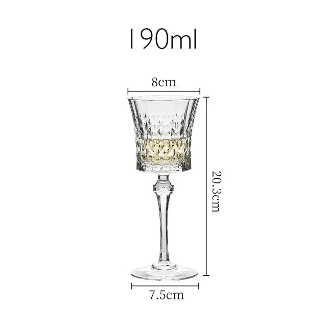Estilo europeu cristal esculpido vidro de vinho, Cálice de luxo, Copos de diamante, Copos de champanhe, Bar Party Hotel Home Drinking Ware, Europa