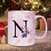 Caneca Floral Iniciais Letras - 320ml