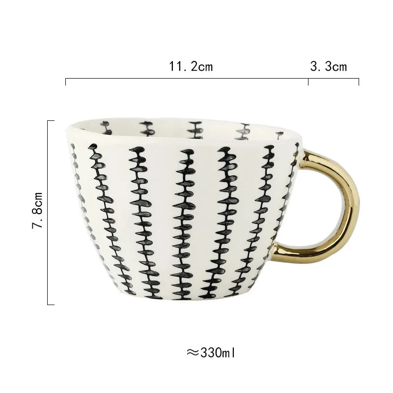 Caneca Geometric Pintada a Mão - 330ml