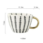 Caneca Geometric Pintada a Mão - 330ml